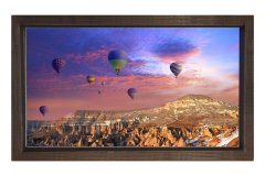 Balon Manzarası Tablosu Kahverengi Ahşap Çerçeve - 70x100