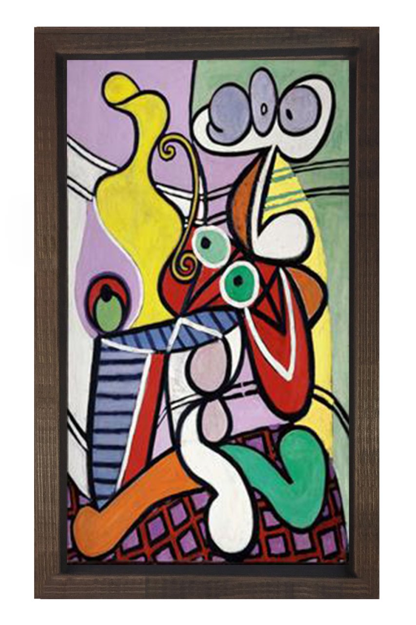 Great Still life on pedestal Tablosu Kahverengi Ahşap Çerçeve - 40x60