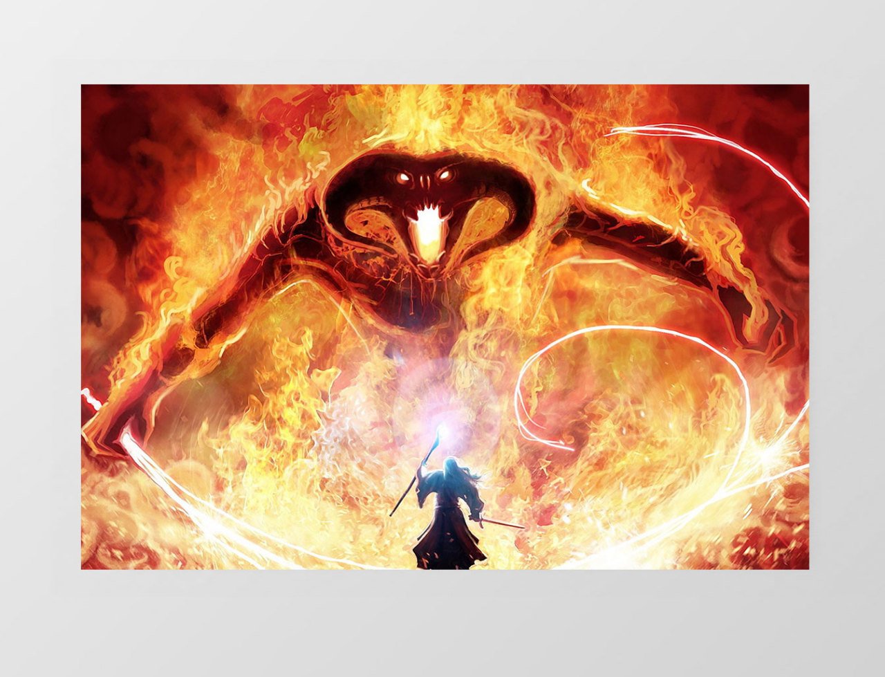 Baldrog VS Gandalf Tablosu Çerçevesiz - 40x60