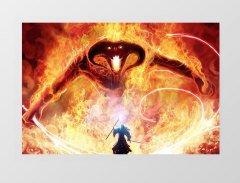 Baldrog VS Gandalf Tablosu Çerçevesiz - 40x60