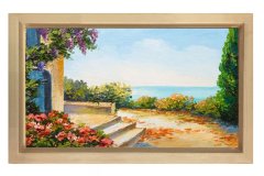 Manzara Reprodiksiyon Tablosu Naturel Ahşap - 100x150