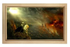 Fatih Sultan Mehmet Tablosu Naturel Ahşap Çerçeve - 45x30