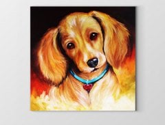 Köpek Yağlı Boya Reprödiksiyon Tablosu Çerçevesiz - 50x50