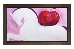 Soyut Elma Atı Tablosu Kahverengi Ahşap Çerçeve - 70x100