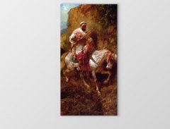 Oryantalis Atlı Tablosu Çerçevesiz - 45x30