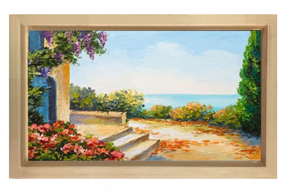 Manzara Reprodiksiyon Tablosu Naturel Ahşap - 40x60
