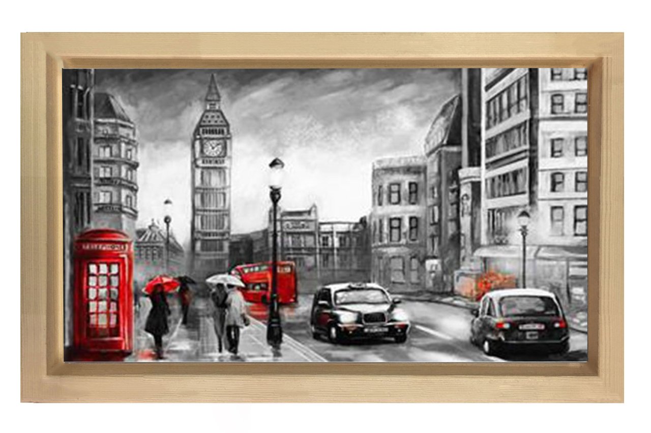 Londra Tablosu Naturel Ahşap - 100x200