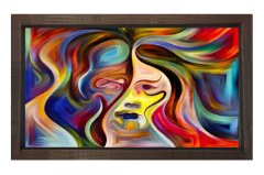 Soyut Reprodüksiyon Tablosu Kahverengi Ahşap - 40x60
