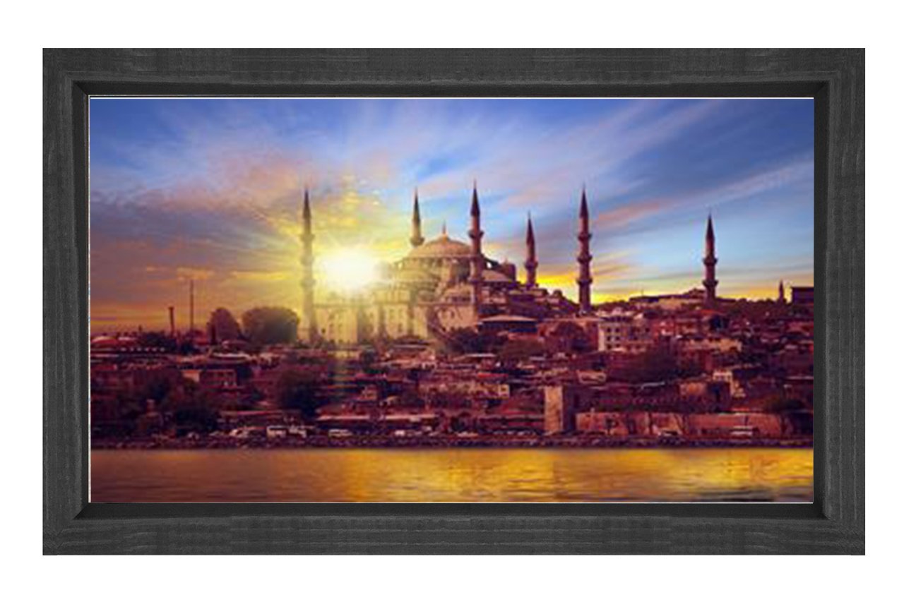 İstanbul Gündoğumu Tablosu Siyah Ahşap Çerçeve - 45x30