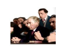 Atatürk Ders dinlerken Çerçevesiz - 70x100