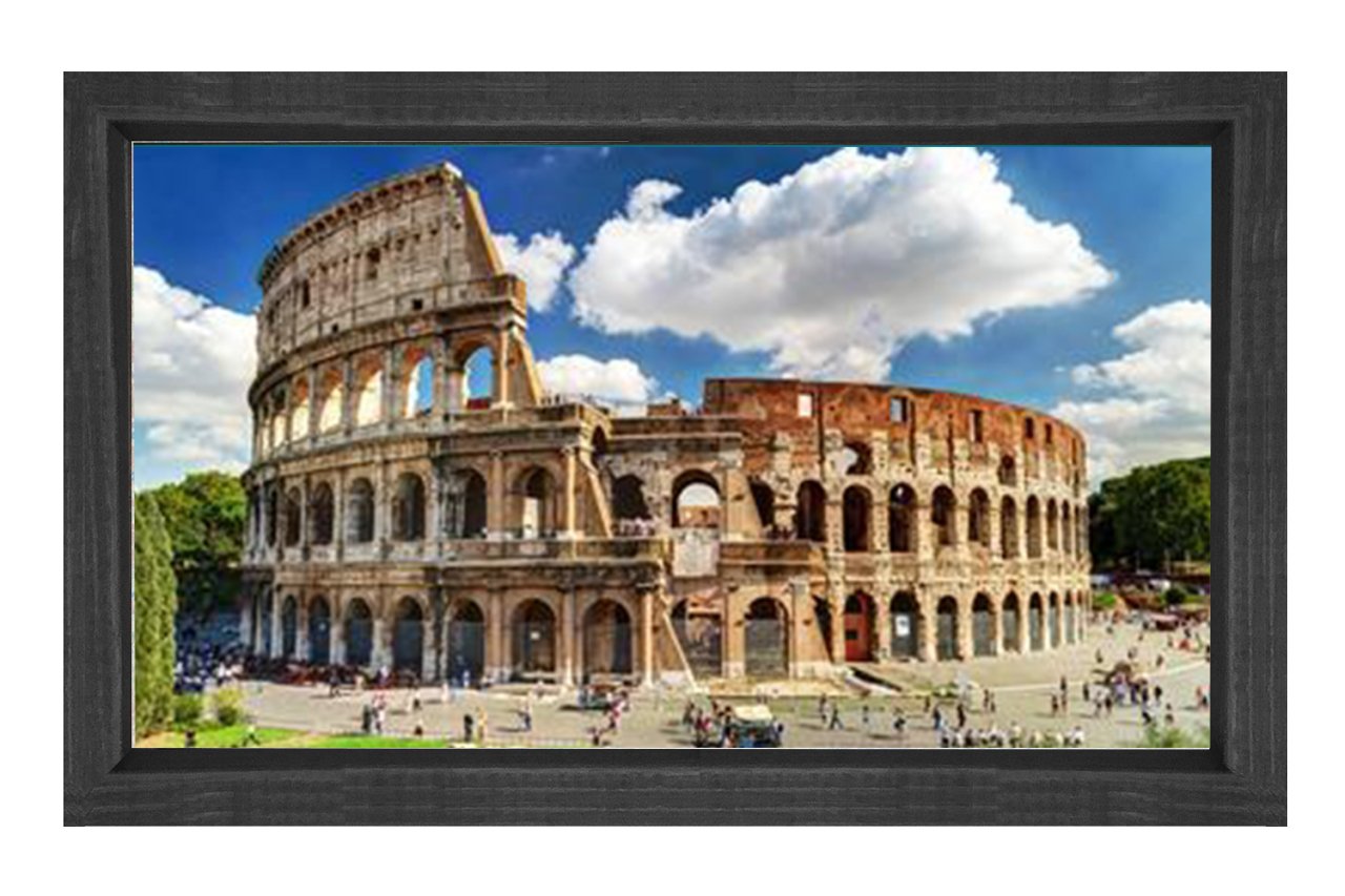 Roma Antik Kolezyum Tablosu Siyah Ahşap - 45x30