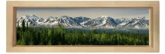 Dağlar Ve Orman Tablosu Naturel Ahşap Çerçeve - 120x40