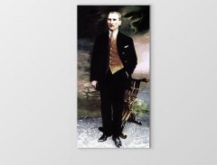 Atatürk Takım Elbisesiyle Tablosu Çerçevesiz - 100x200