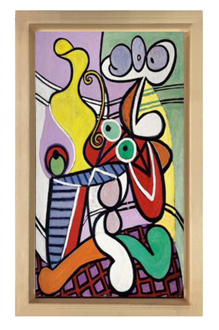 Great Still life on pedestal Tablosu Naturel Ahşap Çerçeve - 100x200
