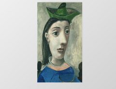 Donna Con Capello Verde Tablosu Çerçevesiz - 45x30
