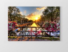 Bisikletler ve Manzara Tablosu Çerçevesiz - 50x90