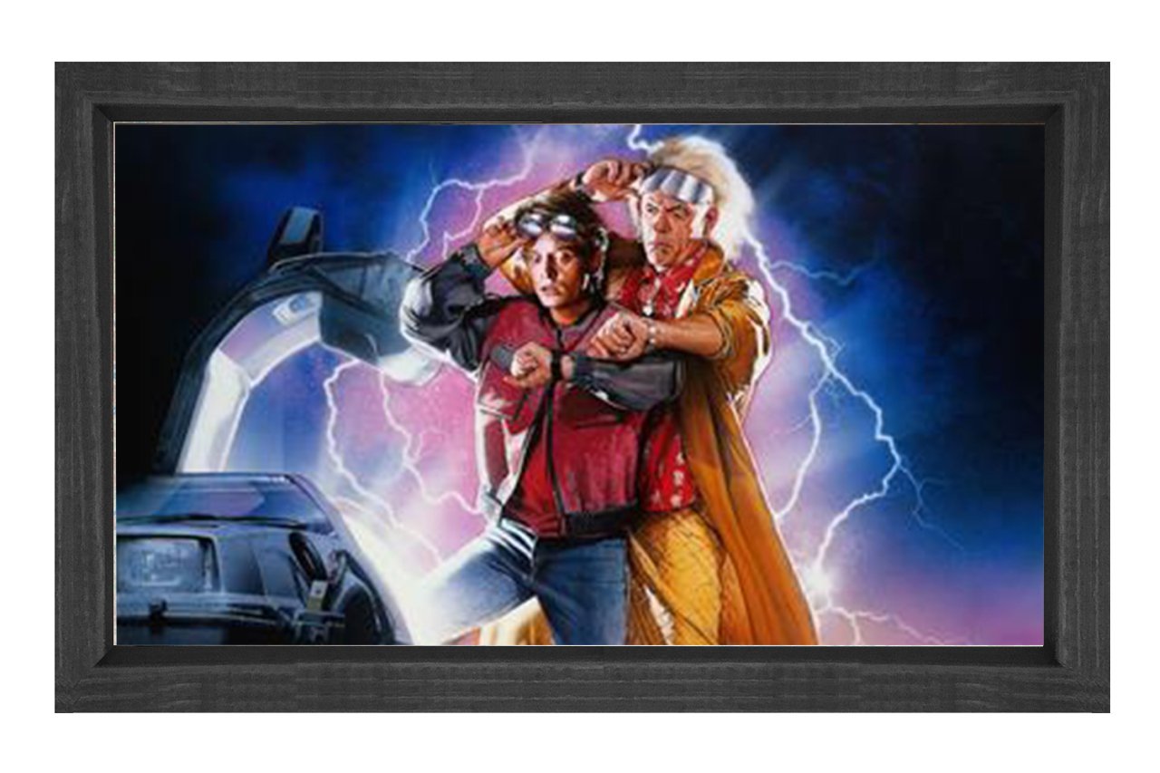 Geleceğe Dönüş Film Afişi Tablosu Siyah Ahşap Çerçeve - 40x60