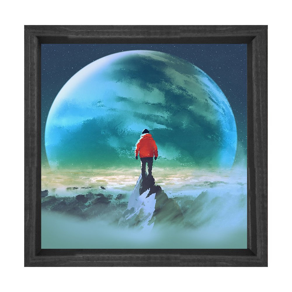 Ay ışığı Tablosu Siyah Ahşap Çerçeve - 45x30