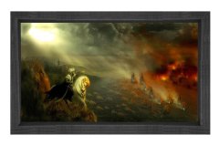 Fatih Sultan Mehmet Tablosu Siyah Ahşap Çerçeve - 45x30