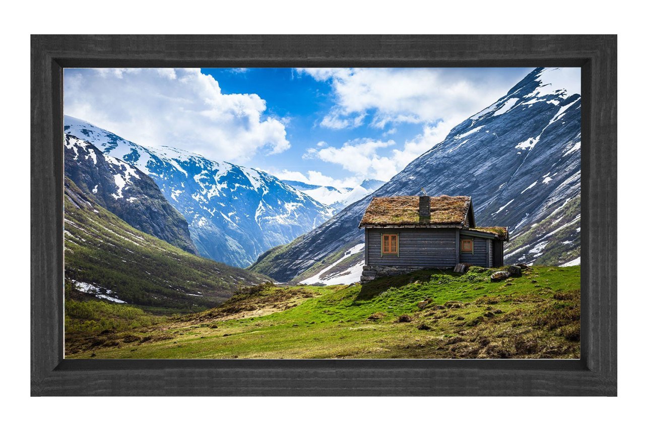 Dağlar ve Tatlı Klübe Tablosu Siyah Ahşap - 50x90