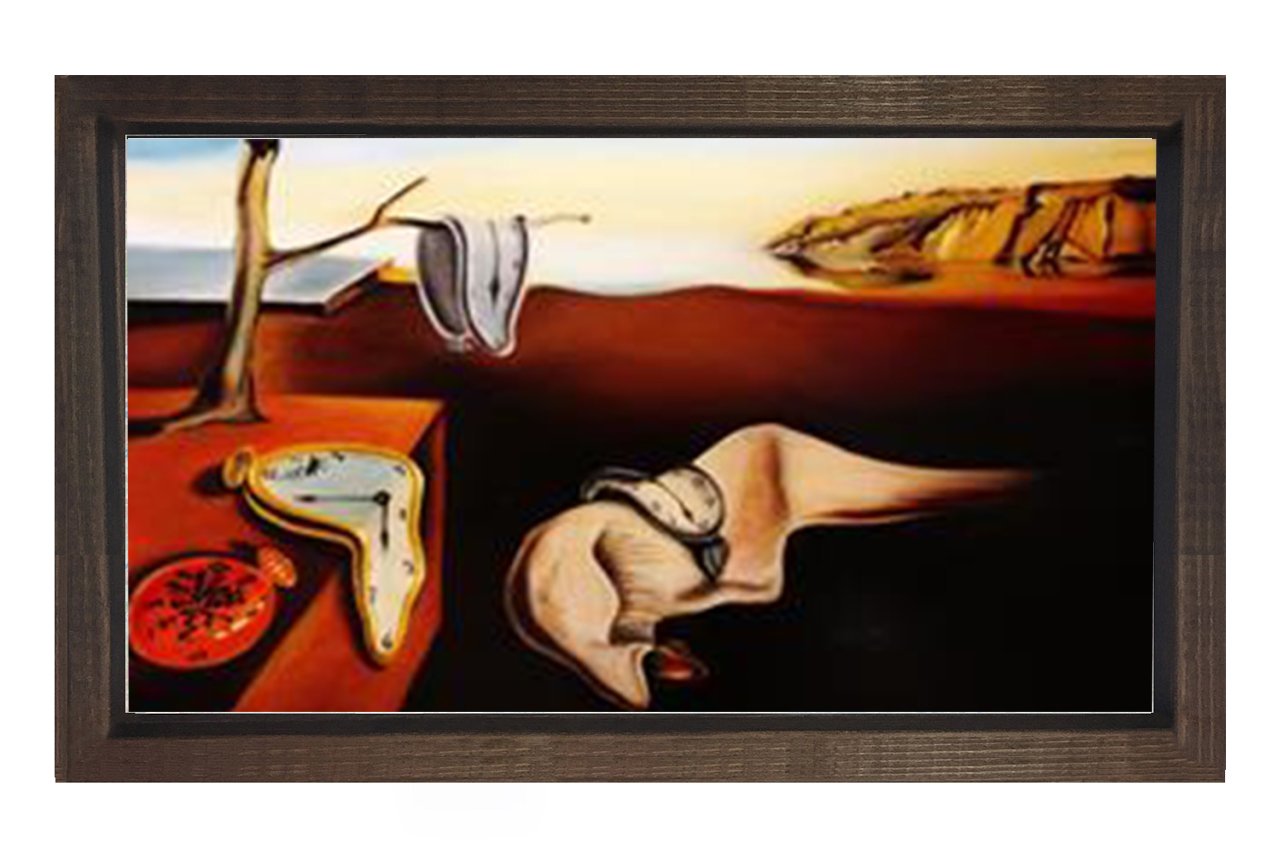 Belleğin Azmi Tablosu Kahverengi Ahşap Çerçeve - 100x200
