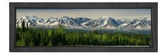 Dağlar Ve Orman Tablosu Siyah Ahşap Çerçeve - 150x50