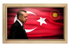 Sayın: Recep Tayyip Erdoğan Tablosu Naturel Ahşap Çerçeve - 100x150