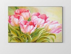 Pembe Gül Çiçekleri Tablosu Çerçevesiz - 45x30