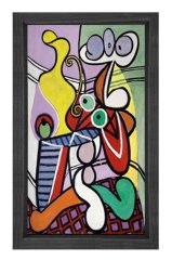 Great Still life on pedestal Tablosu Siyah Ahşap Çerçeve - 100x150