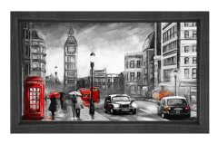 Londra Tablosu Siyah Ahşap - 50x70