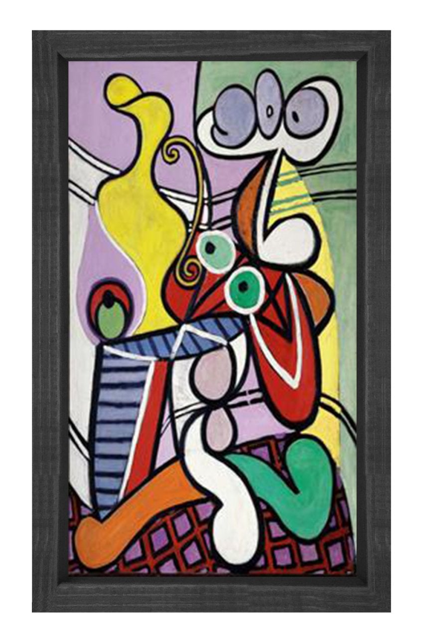 Great Still life on pedestal Tablosu Siyah Ahşap Çerçeve - 100x200