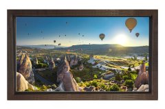Uçan Balon Manzarası Tablosu Kahverengi Ahşap Çerçeve - 100x150