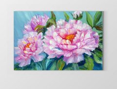 Pembe Mor Çiçek Gülleri Tablosu Çerçevesiz - 100x150