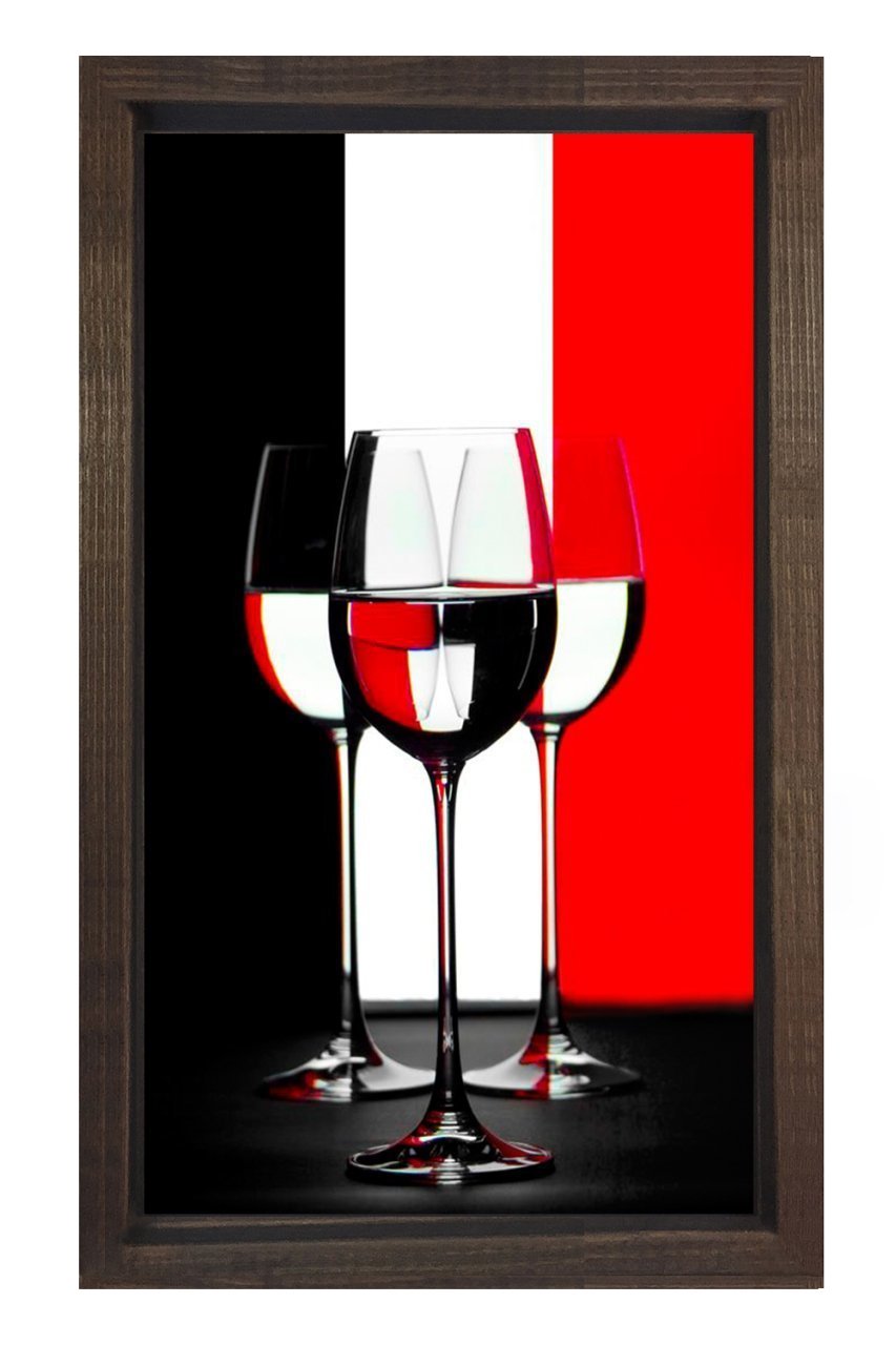 Dekoratif Kadehler Tablosu Kahverengi Ahşap Çerçeve - 40x60