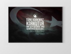 Türk Korkmaz Korkutur Tablosu Çerçevesiz - 100x150