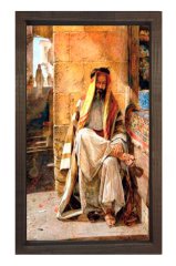 Halı Tüccarı Tablosu Kahverengi Ahşap Çerçeve - 50x90