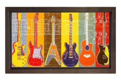 Gitar Türleri Tablosu Kahverengi Ahşap Çerçeve - 50x70
