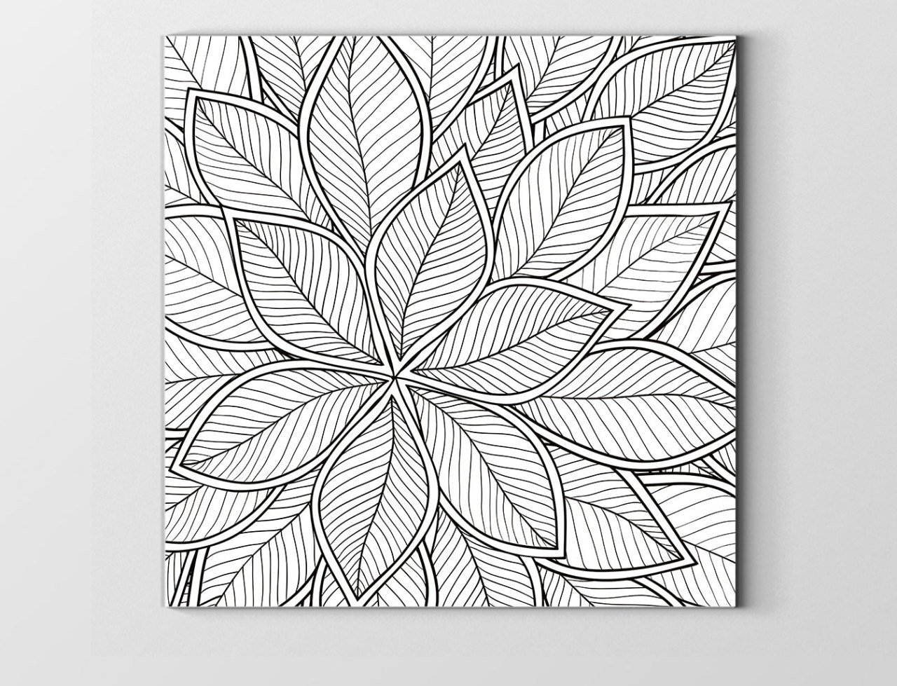 Çiçekli Desen Boyama Tablo Tablosu Çerçevesiz - 30x30
