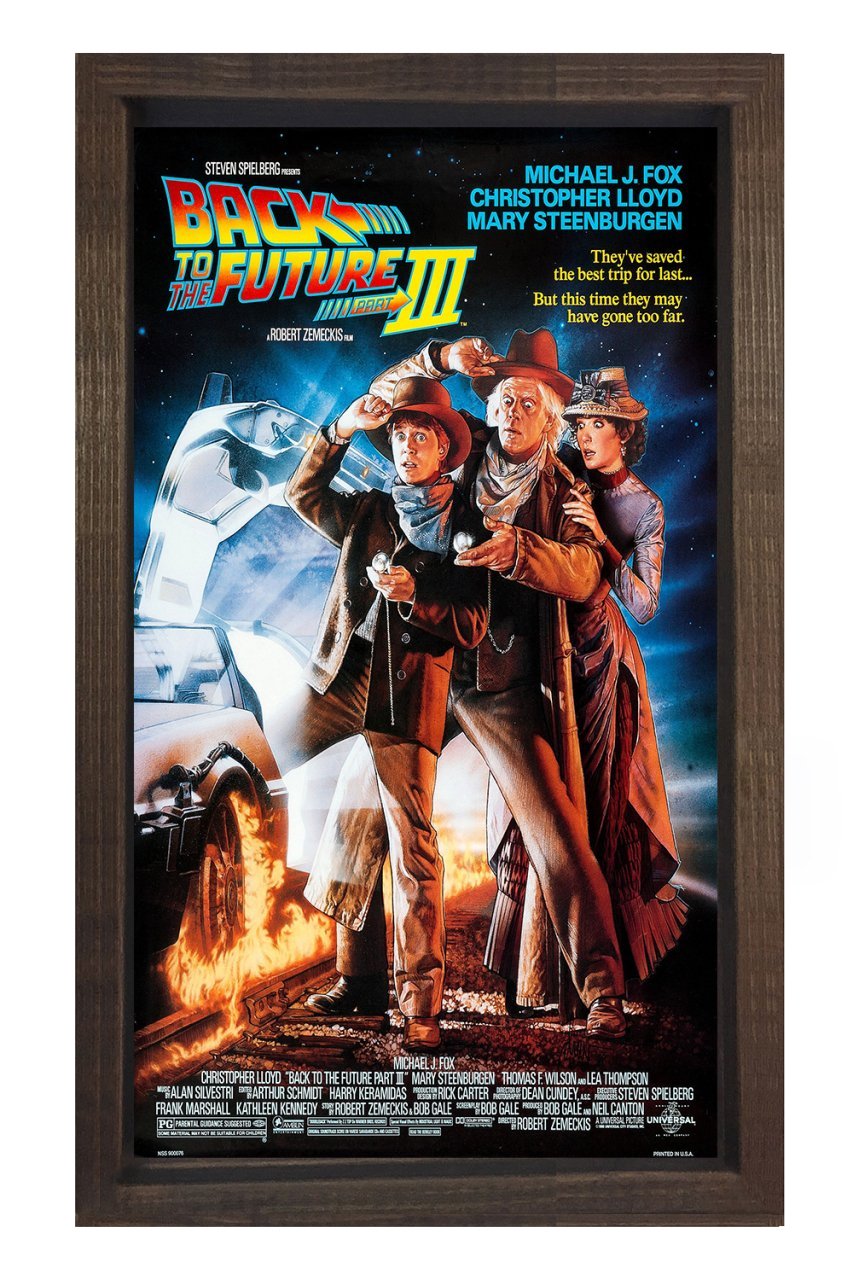 Geleceğe Dönüş Film Afişi Tablosu Kahverengi Ahşap Çerçeve - 70x100