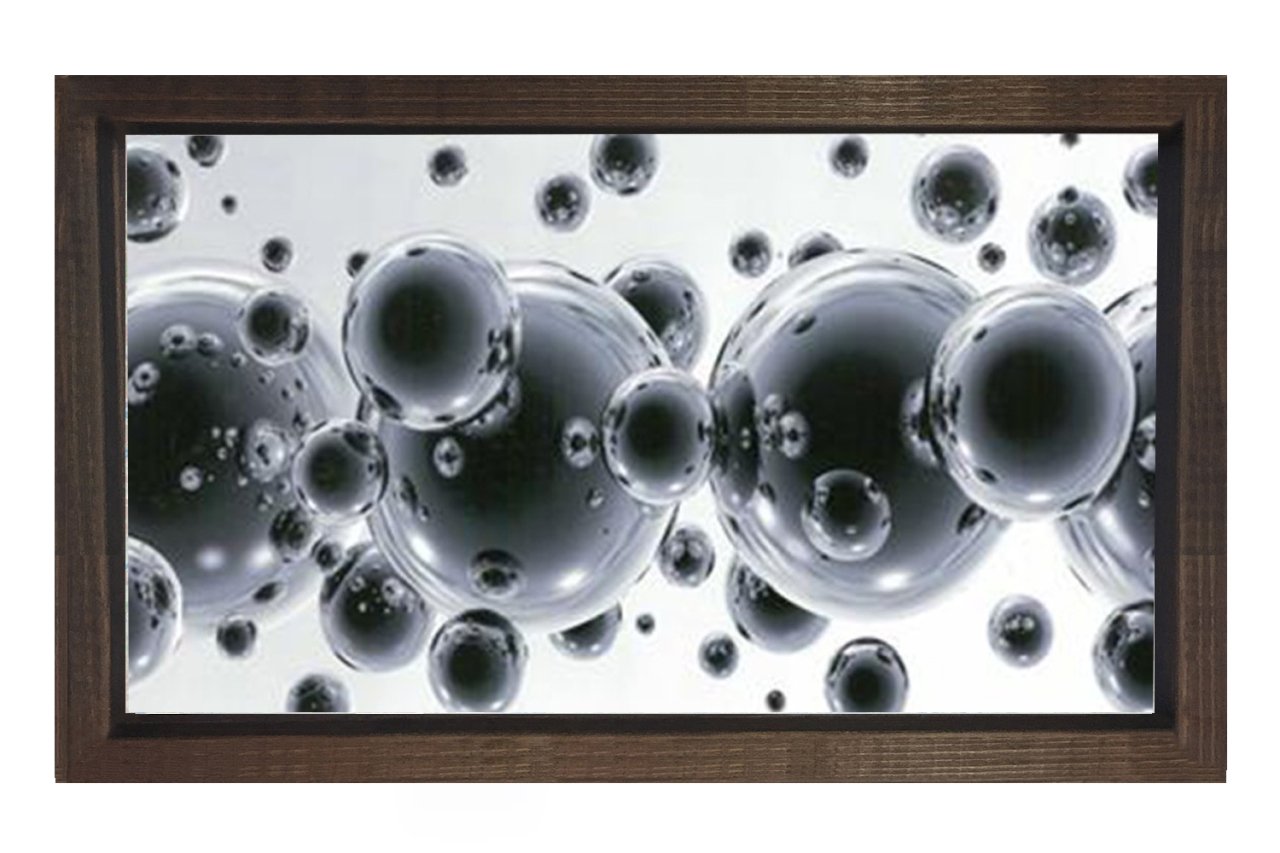 Baloncuklar Tablosu Kahverengi Ahşap - 45x30