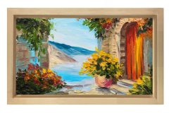 Reprodıksıyon Manzara Tablosu Naturel Ahşap - 100x200