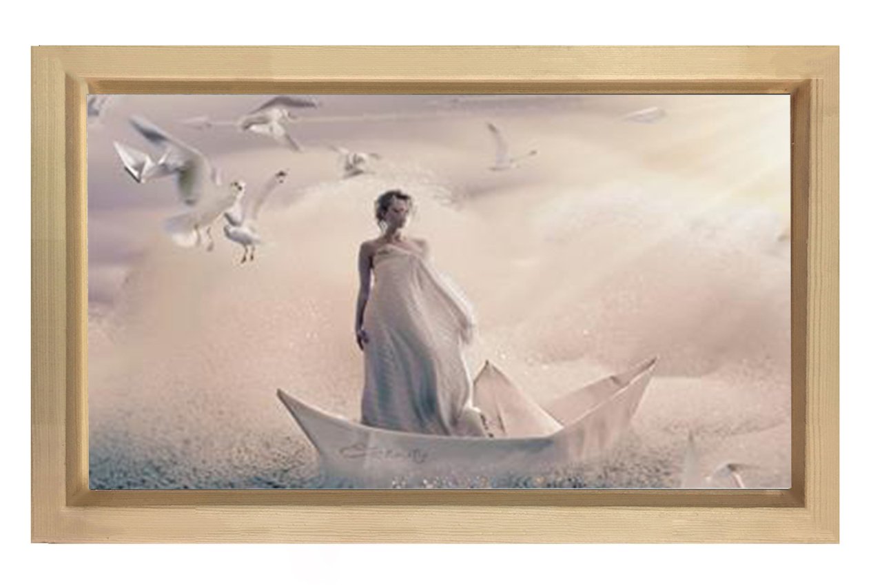 Kadın ve Yaşam Yolculuğu Tablosu Naturel Ahşap Çerçeve - 100x200
