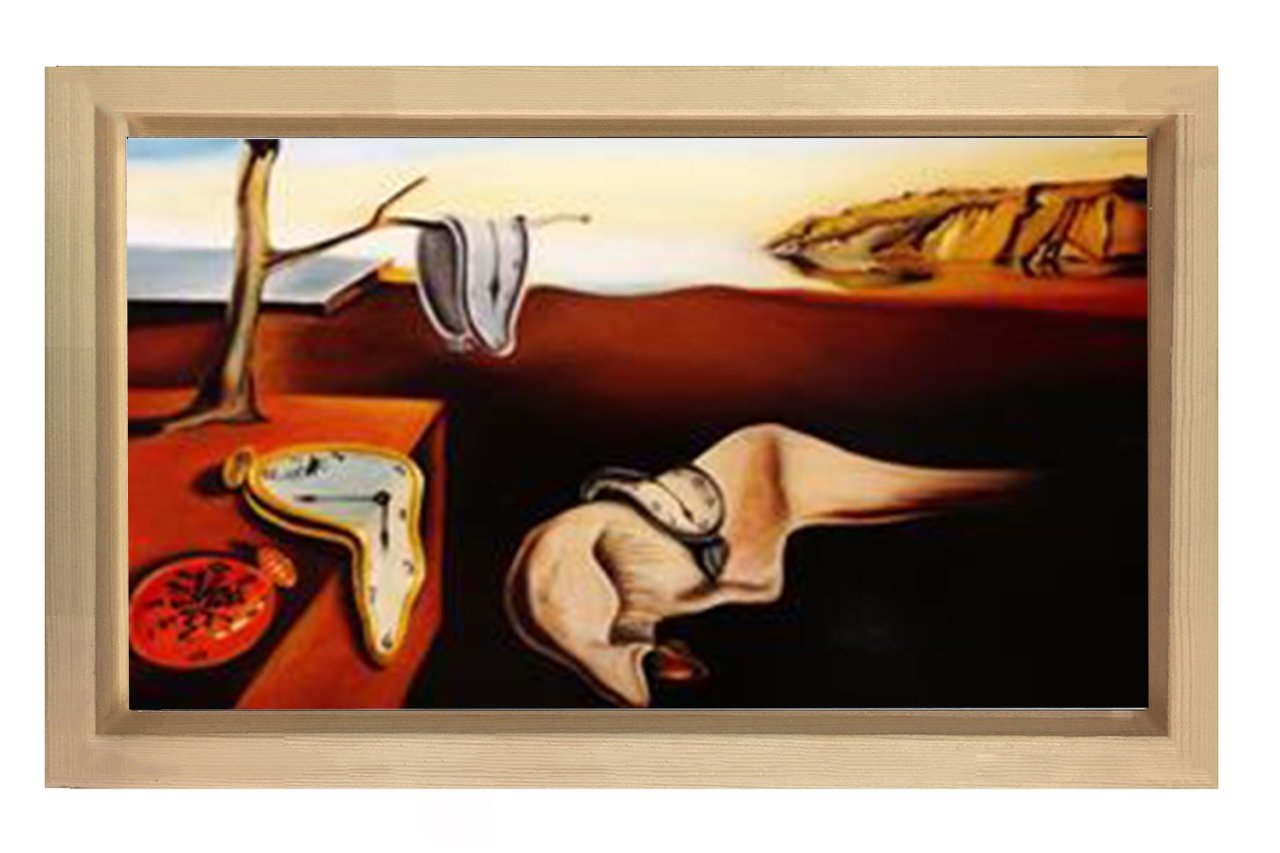 Belleğin Azmi Tablosu Naturel Ahşap Çerçeve - 45x30