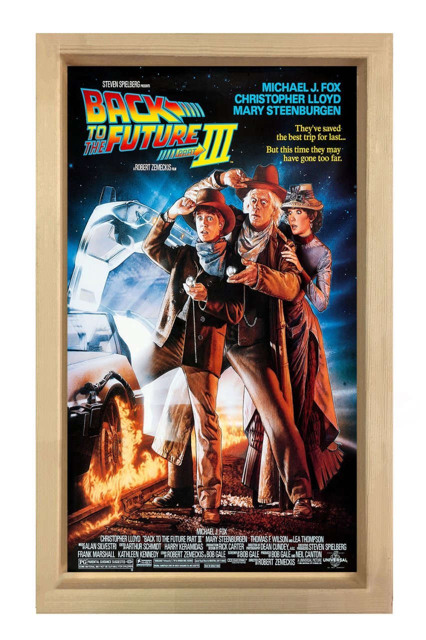 Geleceğe Dönüş Film Afişi Tablosu Naturel Ahşap Çerçeve - 40x60