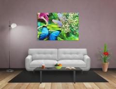Kelebekler Tablosu Siyah Ahşap - 100x150