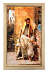 Halı Tüccarı Tablosu Naturel Ahşap Çerçeve - 45x30