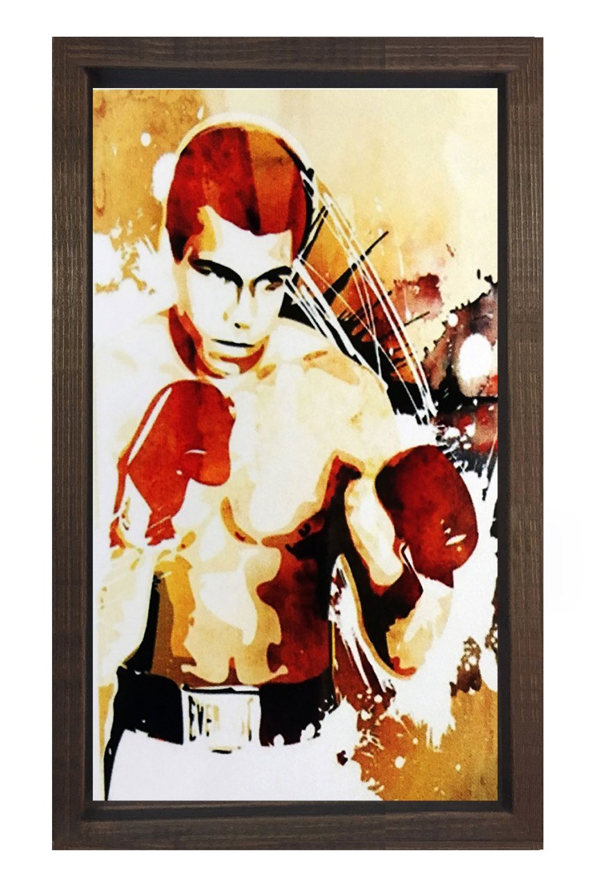 Muhammed Ali Tablosu Kahverengi Ahşap Çerçeve - 100x150