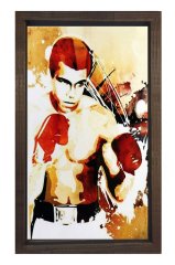 Muhammed Ali Tablosu Kahverengi Ahşap Çerçeve - 100x150