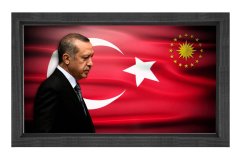 Sayın: Recep Tayyip Erdoğan Tablosu Siyah Ahşap Çerçeve - 70x100