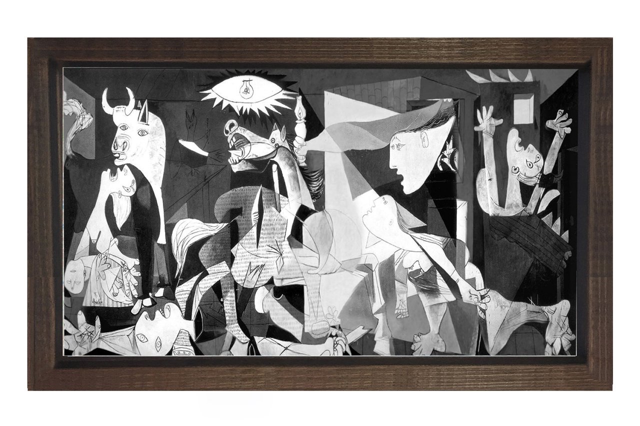 Guernica Tablosu Kahverengi Ahşap Çerçeve - 50x90
